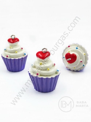 Pendant din rășină cupcake-muffin ~30x~24mm gaură 2mm 1 pachet 2 buc 335864