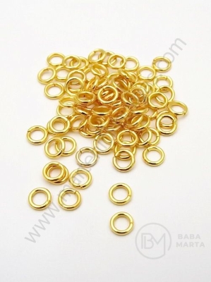 Inel metalic 5x1mm culoare aurie 1 pachet 200 buc 302115
