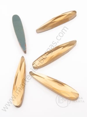 Farfurie de sticlă 6x30mm aurie pentru buze fierbinți 1 pachet 10 buc 151434
