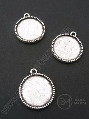 Pendant 26x23x3mm base de montare argintie 20mm 1 pachet 5 buc 306187