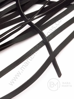 Panglică neagră din piele artificială 5x1.5mm 1 meter 421119