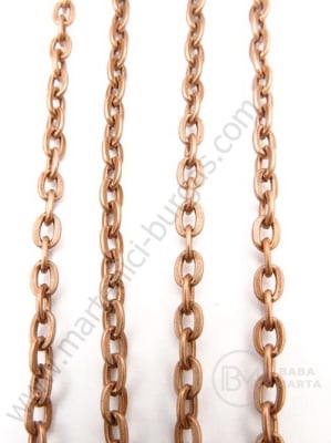 Lanț metalic 3x2.2x0.6mm turtit culoare cupru 1 metru 301896