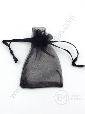 Saculet pentru bijuterii 5x7cm organza negru 1 pachet 10 buc 461502