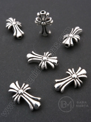 Cruce din mărgele metallice 18x11.5x6mm color argintie 1 pachet 5 buc 306264