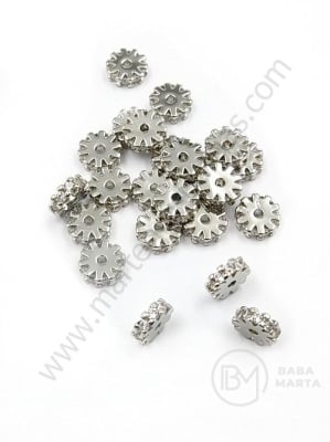 Margele 6x2mm alamă cu zirconii forjate gaură 1mm 1 bucată 305386