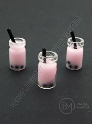 Pendant sticla borcan 18x10mm cu smoothie de fructe 1 pachet 2 bucati 335483