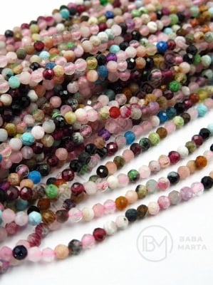 Amestec de pietre ~bilă fațetată de 3 mm ~125 bucăți 1 buc 352531