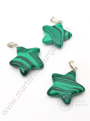 Pandantiv stea 20x20mm Malachit 1 buc 355308
