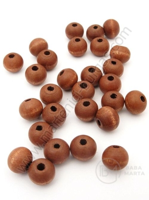 Bilă de lemn 8x7mm maro gaură ~2.5mm 40g ~250 buc 321240