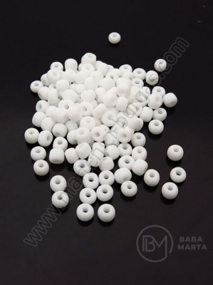 Mărgele de sticlă 3,6~4,0 mm calitate alb mat 1 pachet 40 g ~460 buc 331658