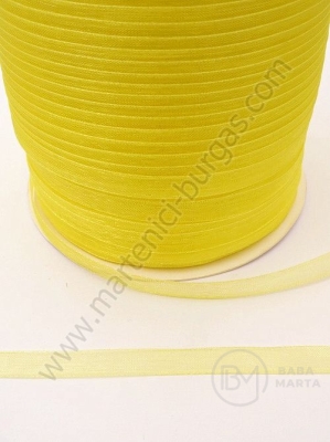 Panglică organza ~6mm galbană 20 metri 451499