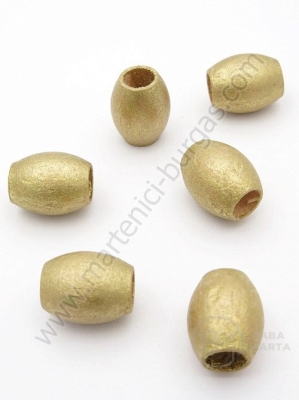 Cilindru din lemn auriu 16x12mm gaură 6mm 1 paket 40g ~55buc 321271