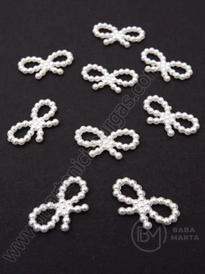 Panglică albă cu perle 10x18x2mm 1 pachet 30 bucăți 151470