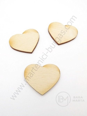 Inimă din lemn 35x31x3mm 1 pack 10 pieces 182294