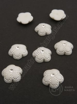 Flori pentru lipit 12x3mm brad alb argintiu 50 buc 151087