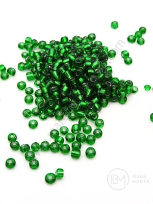 Mărgele de verde dark cu fir metalic 3mm 50g 333082