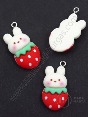 Pendant din rășină iepure ~26x~15mm gaură 2mm 1 pack 2 pcs 335869