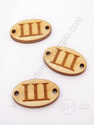 Țiglă de lemn 25x16x3mm litera <b>W</b> gaură 2.5mm 1 pachet 10buc 182263
