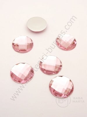 Pietricele acrilice 16x5.5mm roz pentru lipit 1 pachet 20 buc 151621