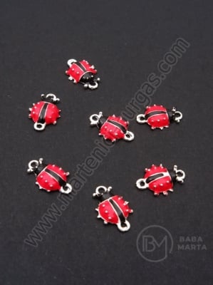 Element metalic de conectare buburuza 16x10.5mm red 5 bucati 304040