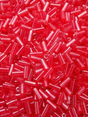 Tija de sticla transparenta curcubeu rosu 4~5x2mm 1 pachet 50g 331037
