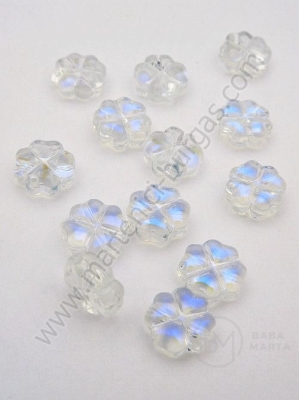 Cristal Clover 10x10x5mm imitație Swarovski transparent AB 1 pachet 10 bucăți 335575