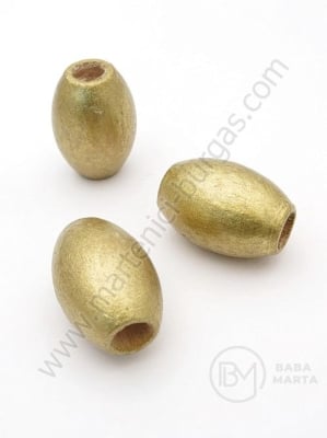 Cilindru din lemn auriu 24x16mm gaură 7mm 1 paket 15 buc 321285