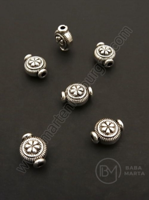 Margele metallice 8x10x5mm culoare argintie 1 pachet 10 buc 306458