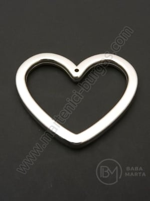 Pandantiv SSV inimă 41x36x4mm color argintie gaură 1mm 1 pachet 10 buc 318537