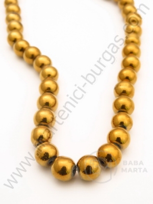 Mărgele de sticlă 8mm aurii ~42 bucăți 1 bucată 343138