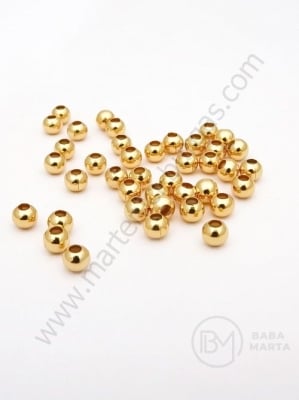 Mărgele din steel 4mm placate cu aur gaură 1.5mm 1 paquet 20 buc 305720