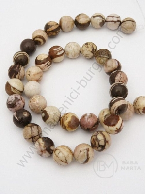 Bilă zebră naturală din jasp 10mm ~37 buc 1 buc 352520