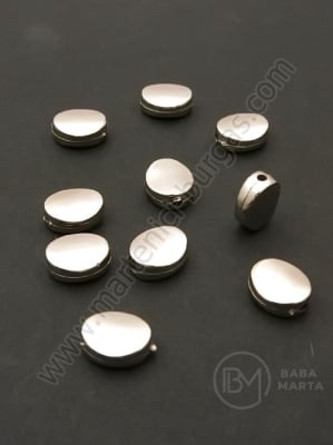 Mărgele plastic SSV 10x8x4mm culoare argintie 1 pachet 100 buc 318533