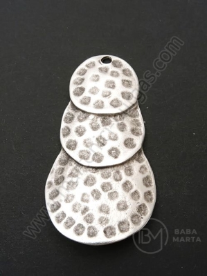 Pandantiv metalic 55x28mm culoare argintie gaură 2mm 1 buc 307718