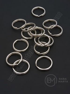 Inel metalic 15x2mm culoare argintie doua spirale 50 buc 302171