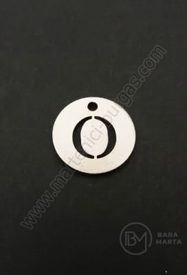 Pandantiv litera O oțel 13x1mm gaură 1.5mm 1buc 305581
