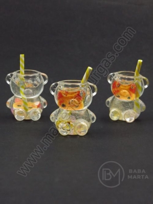 Pendant ursuleț din borcan de sticlă 26x22mm 1 pachet 1 bucată 335808