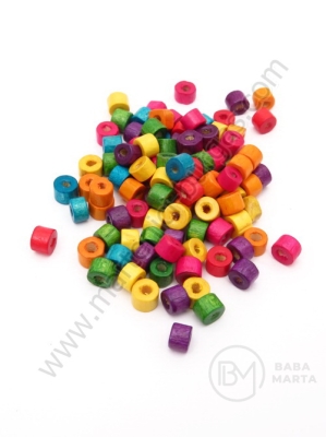Cilindru de lemn 5x4mm colorat 1 pachet 40g ~850 buc 321108