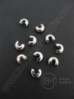 Dop cu lacăt 3x2mm culoare argintie gaură 1.3mm 50 buc 301236