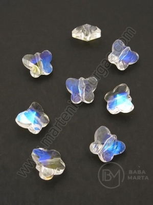 Fluture cristal 10x9x6mm imitație efect Swarovski AB transparent 1 pachet 10 bucăți 335414