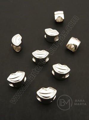 Mărgele SSV 10x7x7mm smile color argintie gaură 5mm 1 pachet 100 buc 318634