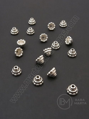 Margele SSV pălărie argintie 6x5mm, gaură 1mm, 1 pachet, 200 buc. 318660