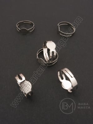 Bază metalică pentru inel 17x8mm argintiu 1 pachet 20 buc 301788