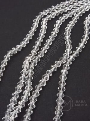 Sfoară de vitola 4mm transparentă gaură 1mm ~72 buc 31cm 1 buc 343583
