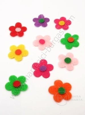 Flori din fetru 16mm mix 1 pachet 50 buc 181899