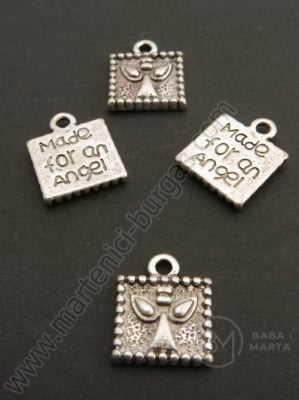 Pandantiv metalic 16x14mm argint antic 5 buc 308511