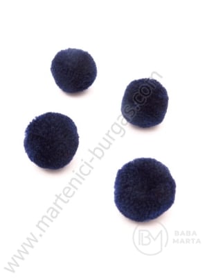 Pompom 20mm albastru închis calitate suplimentară 1 pachet 20 bucăți 461221