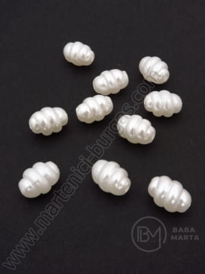 Mărgele 13.5x10mm perlă albă 1 pachet 40g ~64 buc 312090
