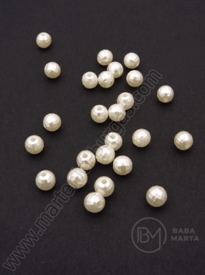 Mărgele în relief 6mm perlă crem 1 pachet 40g ~400 buc 312100
