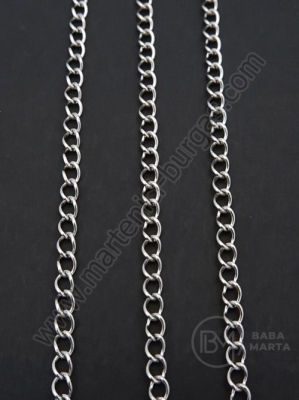 Lanț OȚEL 4x3x0.6mm culoare argintie 1 metru 302155
